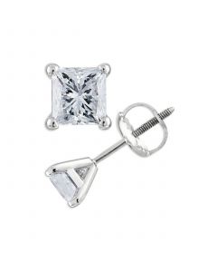 Princess-Cut Diamond Stud Earrings (1/3 ct. t.w.) in 14k White Gold