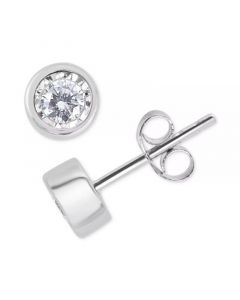 Diamond Bezel Stud Earrings (1/2 ct. t.w.) in 14k White, Rose or Yellow Gold