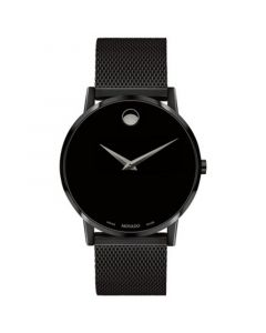 Men's Swiss Museum Black PVD Mesh Bracelet Watch 40mm