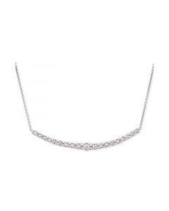 Diamond Curved 19" Statement Necklace (1/4 ct. t.w.) in Sterling Silver