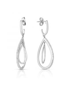 Diamond Interlocking Drop Earrings (1/10 ct. t.w.) in Sterling Silver