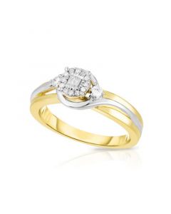 Diamond Two-Tone Promise Ring (1/6 ct. t.w.) in Sterling Silver & 14k Yellow Gold-Plated Sterling Silver