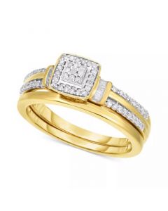 Diamond Square Cluster Ring (1/4 ct. t.w.) in 14k Gold-Plated Sterling Silver or Sterling Silver