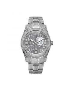 Men's Jet Setter GMT Silver-Tone Stainless Steel Bracelet Watch 46mm