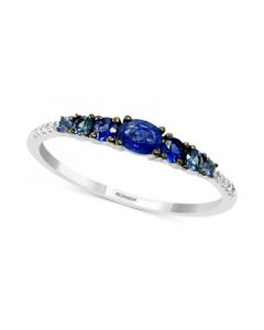 EFFY® Sapphire (1/2 ct. t.w.) & Diamond (1/20 ct. t.w.) Ring in 14k White Gold