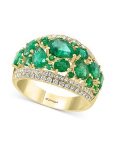 EFFY® Emerald (3-1/10 ct. t.w.) & Diamond (3/8 ct. t.w.) Statement Ring in 14k Gold