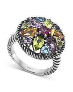 EFFY® Multi-Gemstone Flower Statement Ring (3-1/2 ct. t.w.) in Sterling Silver