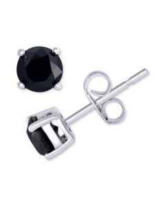 Black Diamond Stud Earrings (1 ct. t.w.) in Sterling Silver