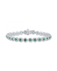 Ruby (5-1/2 ct. t.w.) & Diamond (3 ct. t.w) Tennis Bracelet in 14k White Gold (Also in Sapphires and Emerald)