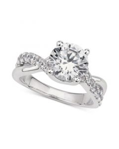 GIA Certified Diamond Twist Shank Engagement Ring (2-1/2 ct. t.w.) in 14k White Gold