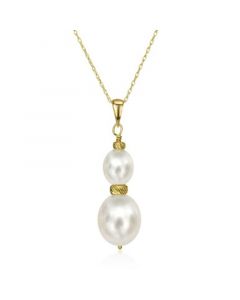 White Cultured Pearl (16 mm) Pendant Necklace in 14k Yellow Gold