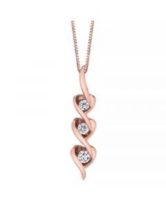 Diamond (1/8 ct. t.w.) Heart Pendant in 14k White, Yellow or Rose Gold