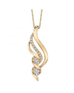 Diamond (3/8 ct. t.w.) Swirl Pendant in 14k Yellow Gold