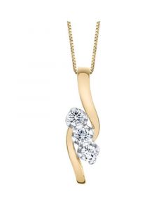 Diamond (3/8 ct. t.w.) Pendant in 14k Yellow and White Gold