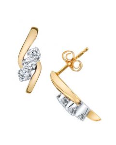 Diamond (1/3 ct. t.w.) Earrings in 14k Yellow and White Gold