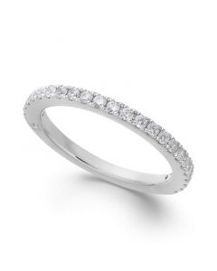 Diamond Wedding Band by in 18k White Gold (3/8 ct. t.w.), Created for Macy's