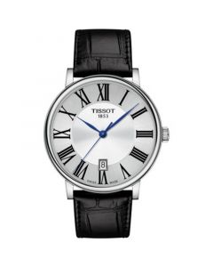 Men's Swiss Carson Premium Black Leather Strap Watch 40mm