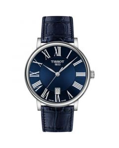 Men's Swiss Carson Premium Blue Leather Strap Watch 40mm