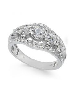 Diamond Five Stone Openwork Ring (1 ct. t.w.) in 14k White Gold