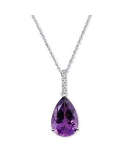 Amethyst (4-1/2 ct. t.w.) & Diamond Accent 18" Pendant Necklace in 14k White Gold