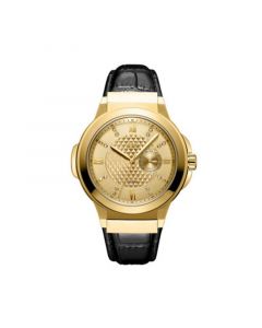 Men's Saxon Diamond (1/6 ct. t.w.) Watch in 18k Gold-plated Stainless Steel Watch 48mm