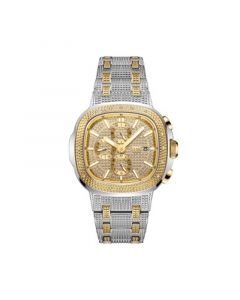 Men's Diamond (1/5 ct. t.w.) Watch in 18k Gold-Plated Two-tone Stainless-steel Watch 48mm