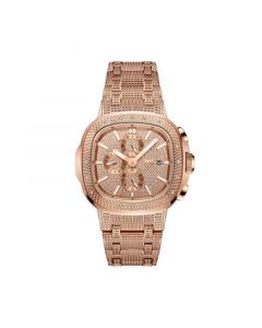 Men's Diamond (1/5 ct. t.w.) Watch in 18k Rose Gold-plated Stainless-steel Watch 48mm