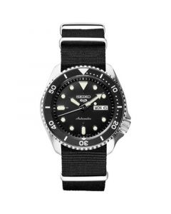 LIMITED EDITION Men's Automatic 5 Sports Black Nylon Strap Watch 42.5mm, Created for Macy's