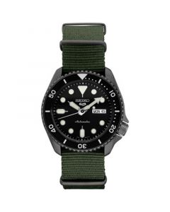 Men's Automatic 5 Sports Green Nylon Strap Watch 42.5mm