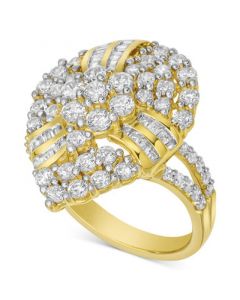 Diamond Cluster Pear-Shaped Statement Ring (2 ct. t.w.) in 10k Gold