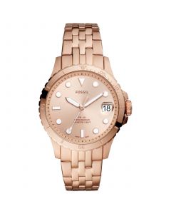 Women's Blue Diver Rose Gold-Tone Stainless Steel Bracelet Watch 36mm