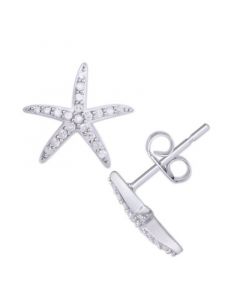 Diamond 1/5 ct. t.w. Starfish Stud Earrings in Sterling Silver