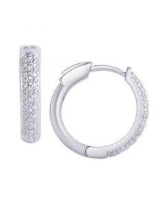 Diamond 1/4 ct. t.w. Pave Hoop Earrings in Sterling Silver