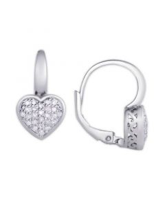 Diamond 1/4 ct. t.w. Heart Leverback Earrings in Sterling Silver