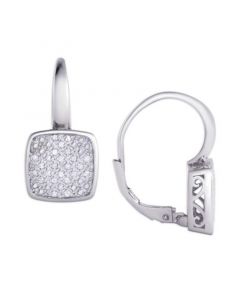 Diamond 1/4 ct. t.w. Square Cushion Leverback Earrings in Sterling Silver