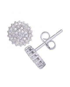 Diamond 1/2 ct. t.w. Round Cluster Stud Earrings in Sterling Silver