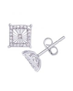 Diamond 1/4 ct. t.w. Square Miracle Plate Stud Earrings in Sterling Silver