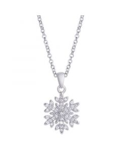 Diamond 1/4 ct. t.w. Snowflake Pendant Necklace in Sterling Silver