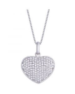 Diamond 5/8 ct. t.w. Heart Locket Pendant Necklace in Sterling Silver