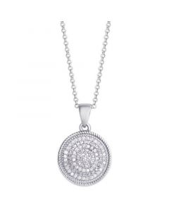 Diamond 1/4 ct. t.w. Circle Pendant Necklace in Sterling Silver