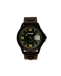 Men's Black Polyurethane Strap Watch, 48MM