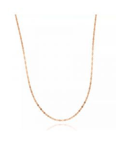 14K White Gold or  Rose Gold Flattened 16" Chain