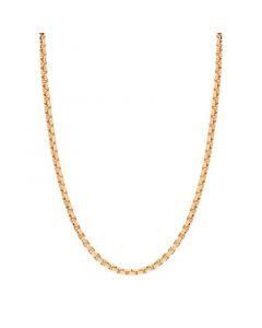 14K Yellow Gold Diamond Cut 1.5 mm Round Box 20" Chain