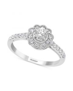 EFFY® Diamond Flower Statement Ring (5/8 ct. t.w.) in 14k White Gold