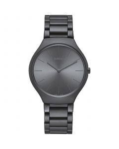 Unisex Swiss True Thinline Les Couleurs Le Corbusier Black High-Tech Ceramic Bracelet Watch 39mm