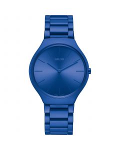 Unisex Swiss True Thinline Les Couleurs Le Corbusier Blue High-Tech Ceramic Bracelet Watch 39mm