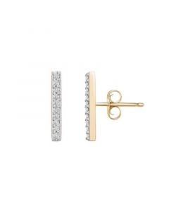 Diamond Bar Stud Earrings (1/10 ct. t.w.) in 14k Yellow Gold, Created for Macy's