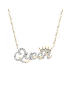 Diamond "Queen" 20" Pendant Necklace (1/6 ct. t.w.) in 14k Gold, Created for Macy's