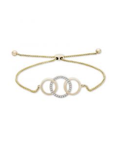 Diamond Triple Ring Bolo Bracelet (1/10 ct. t.w.) in 14k Gold, Created for Macy's