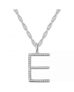 Diamond Initial 18" Pendant Necklace (1/6 to 1/3 ct. t.w.) in 14k White Gold